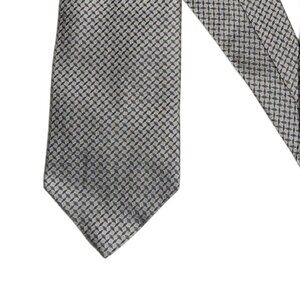 Foggia Silk Tie Men’s 60” Gray Black Geometric Designer Wide Tie New
